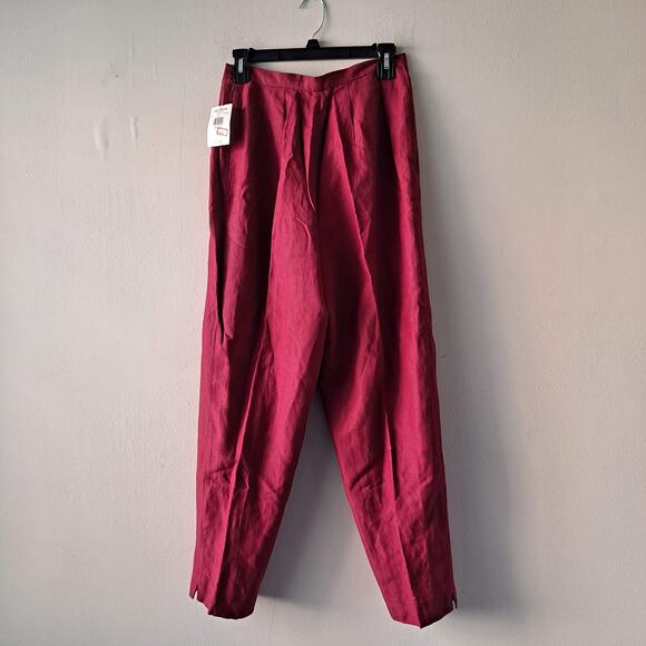 Lord & Taylor Sport Women Red Flat Front Relaxed Straight Leg Pants - Size 8 NWT - Picture 5 of 9